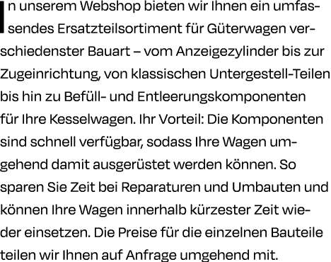 In unserem Webshop bieten wir Ihnen ein umfassendes Ersatzteilsortiment f r G terwagen verschiedenster Bauart – vom A...