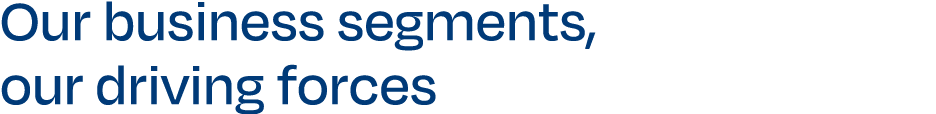 Our business segments, our driving forces