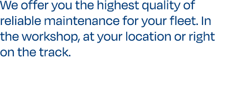 We offer you the highest quality of reliable maintenance for your fleet. In the workshop, at your location or right o...