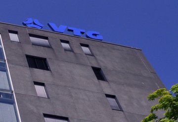 Office building with blue VTG logo.