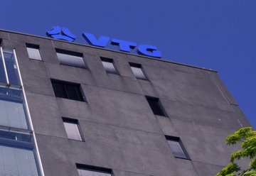 Office building with blue VTG logo.