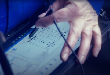 Digital device on which something is written with a pen.